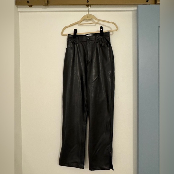 Abercrombie Ultra High Rise Vegan Leather 90s Straight Pant Curve Love Size 27 - Picture 7 of 11